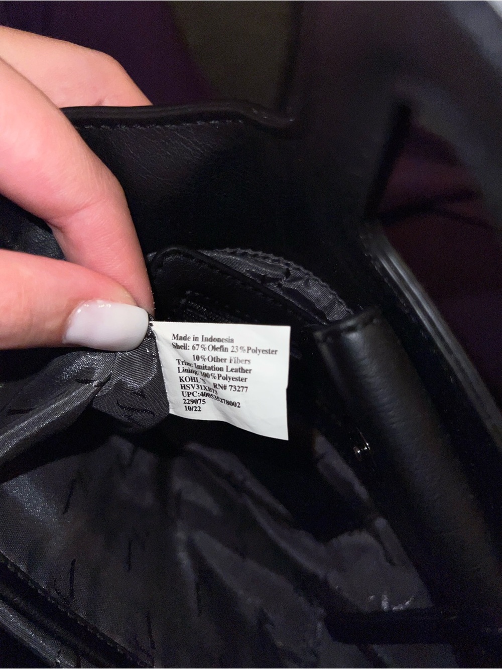 Simply Vera Vera Wang Modern Straw Black Shoulder Bag - Picture 4 of 4